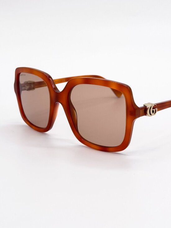 NEW GUCCI SUNGLASSES GG1070S 002 HAVANA OVERSIZED WOMEN GUCCI EYEWEAR main image 2
